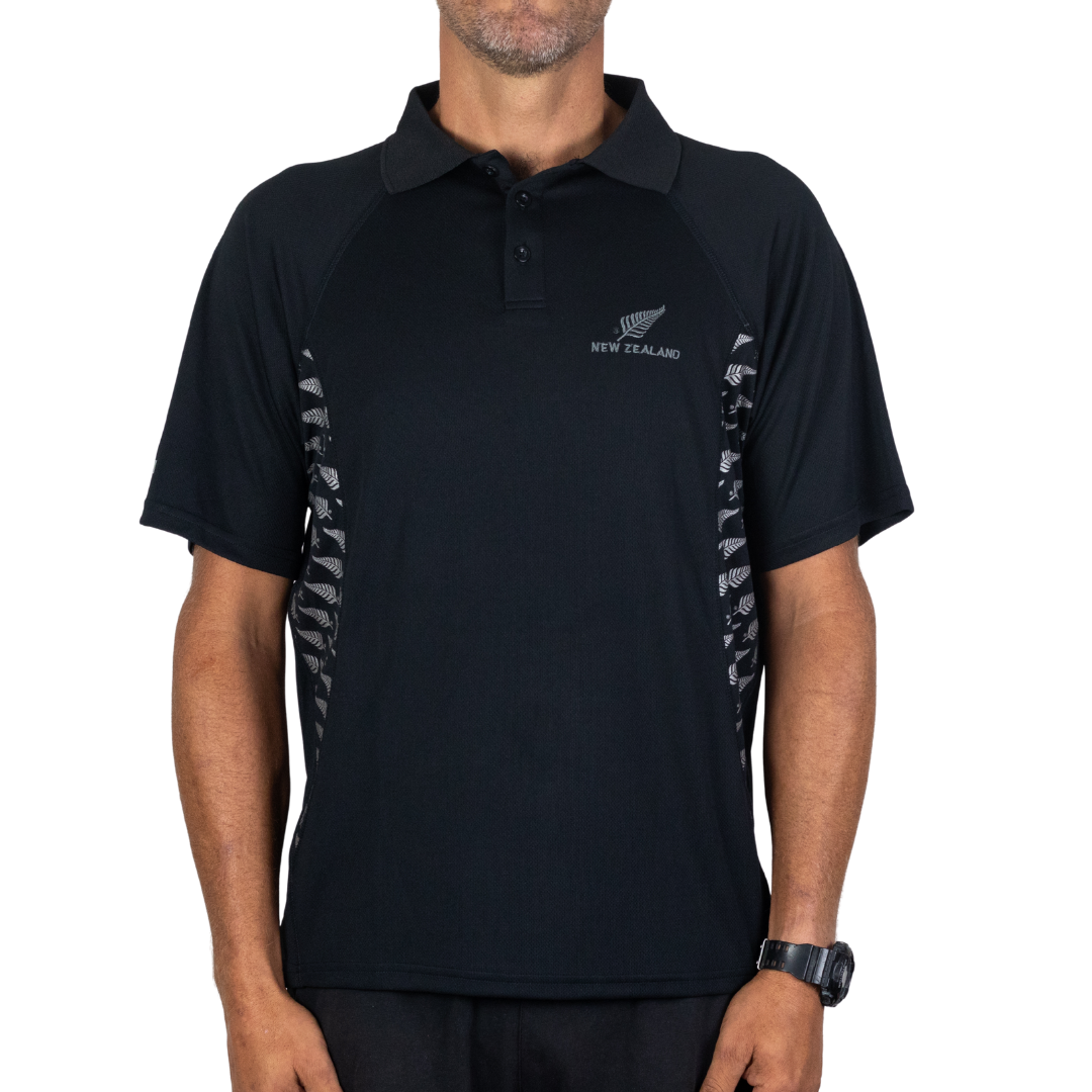 APL229 Active Polo Fern Print front