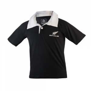 Infants Black with White Collar Rugby Jersey