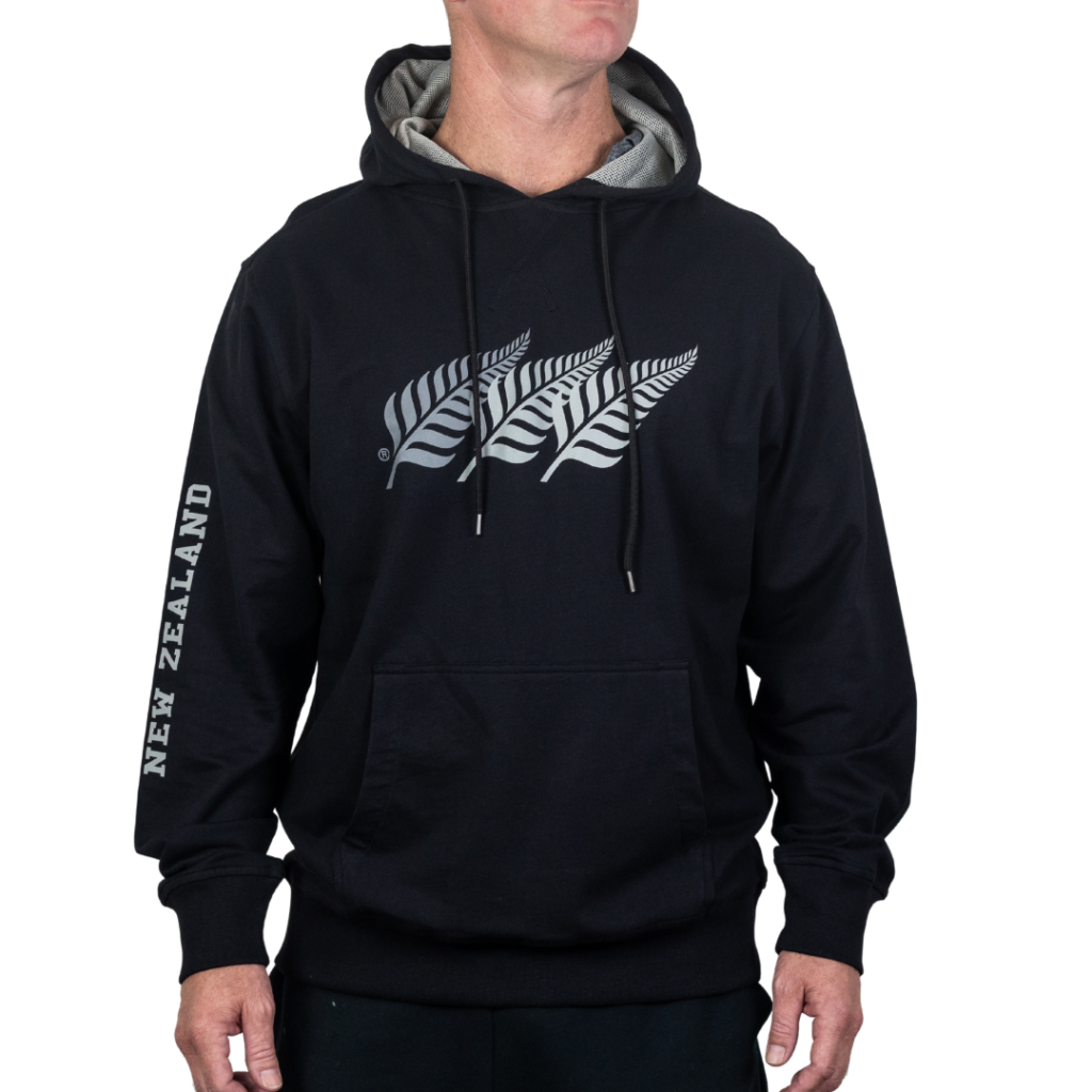 New Zealand Rugby Hoodie Silver Fern All Black Mix Ta Moko Gold Style LT9 main image 1